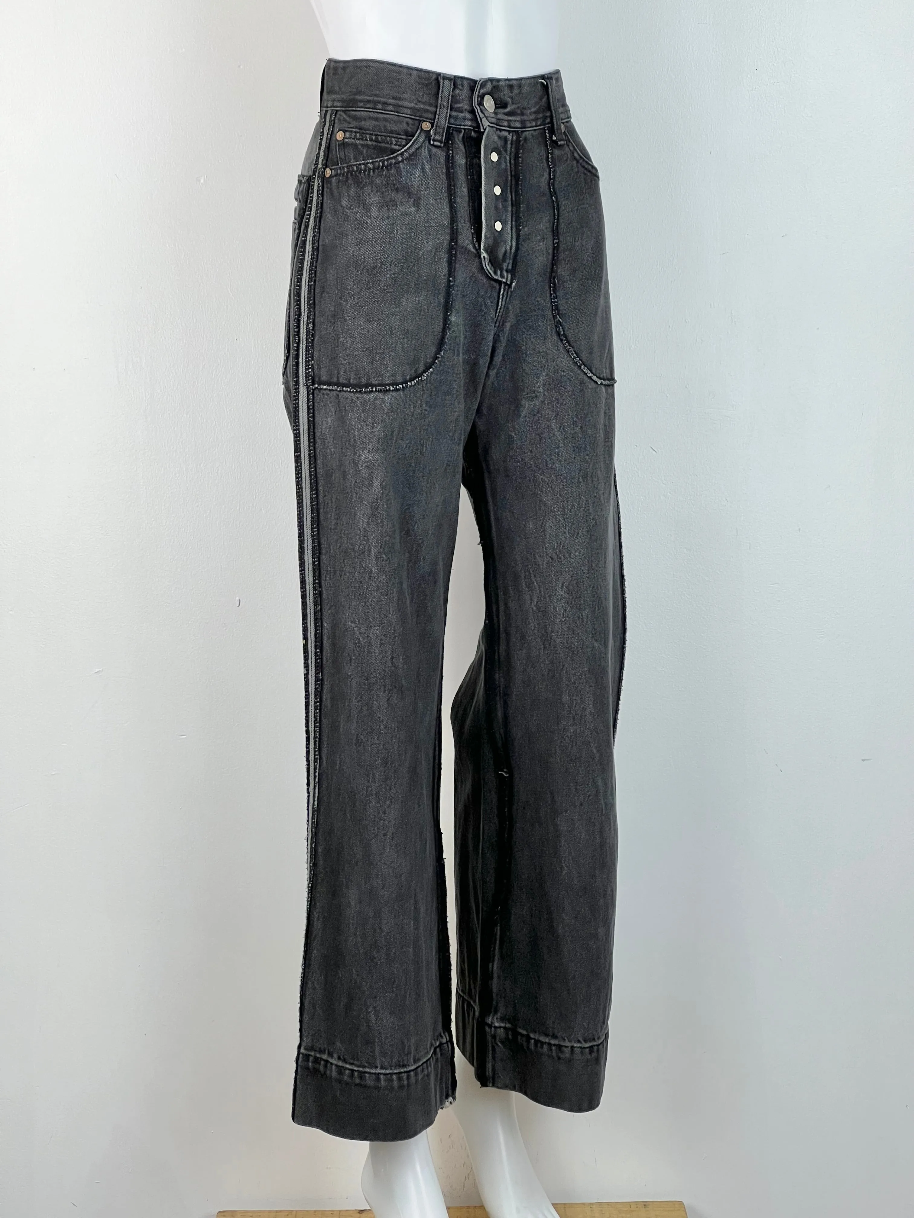 Andersson Bell Washed Black Wide Leg Jeans - AU8