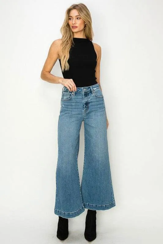 Artemis Vintage High Rise Crop Palazzo Jeans