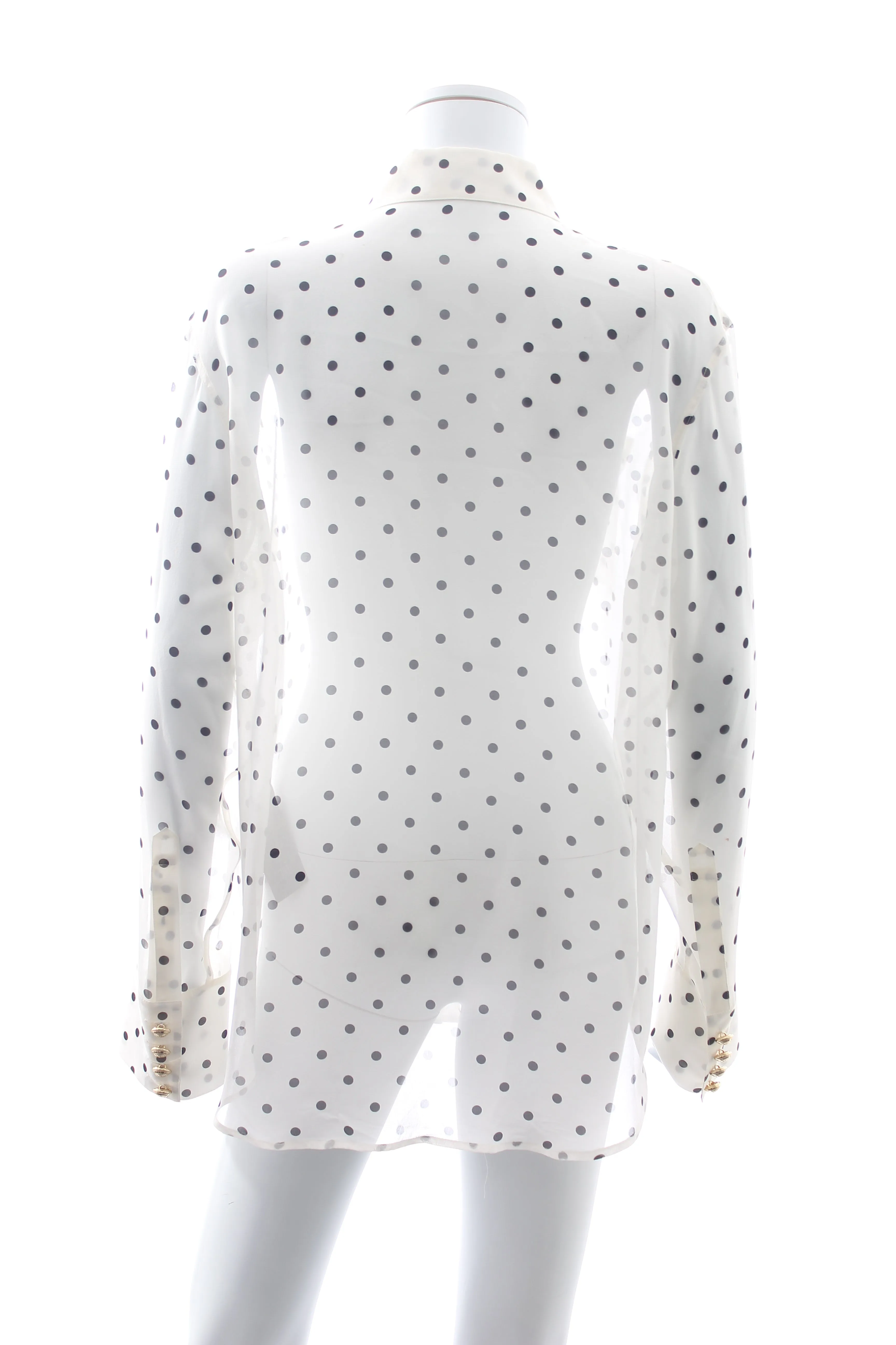 Balmain Polka Dot Silk Blouse