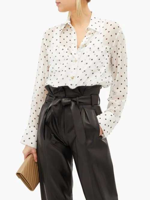 Balmain Polka Dot Silk Blouse