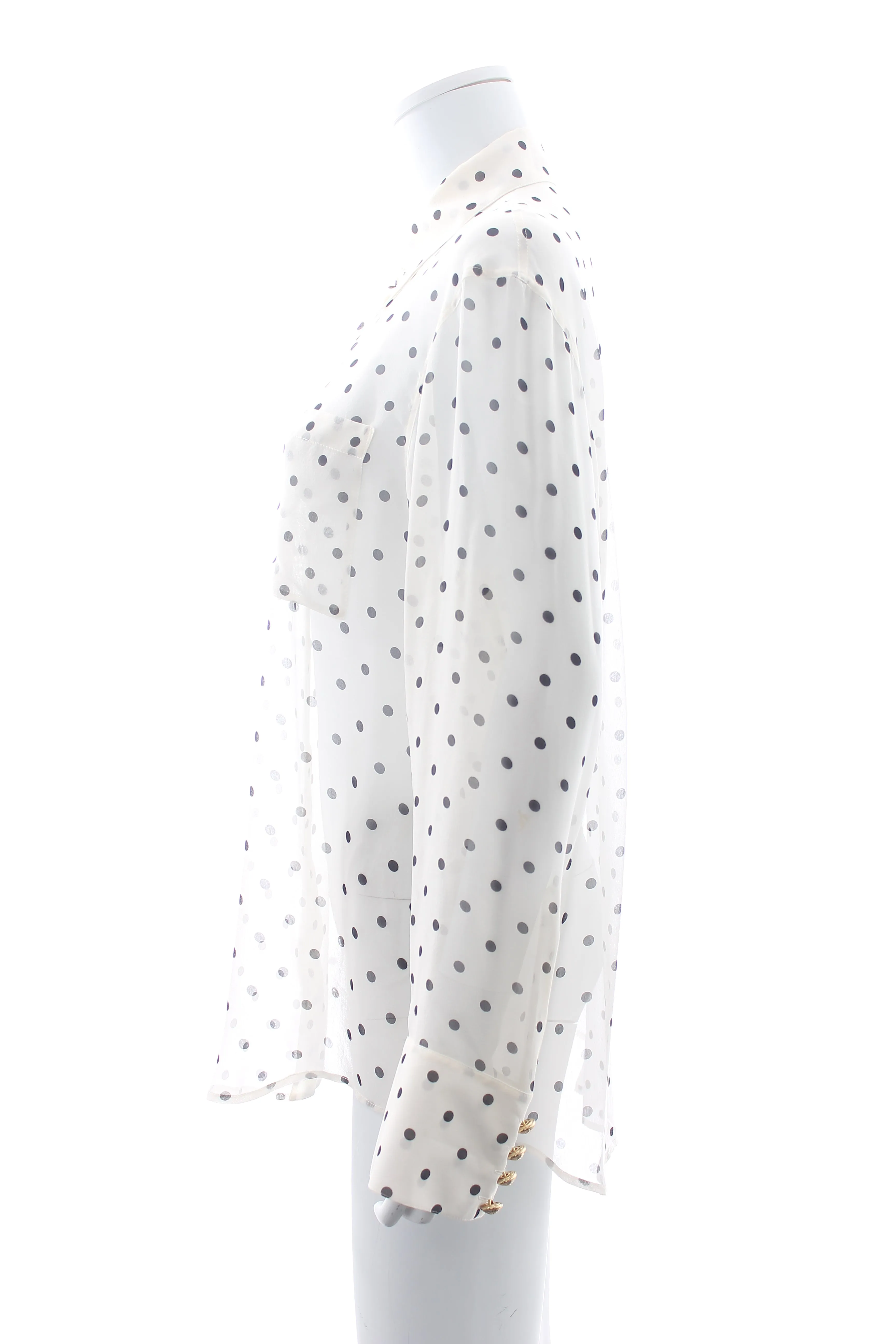 Balmain Polka Dot Silk Blouse