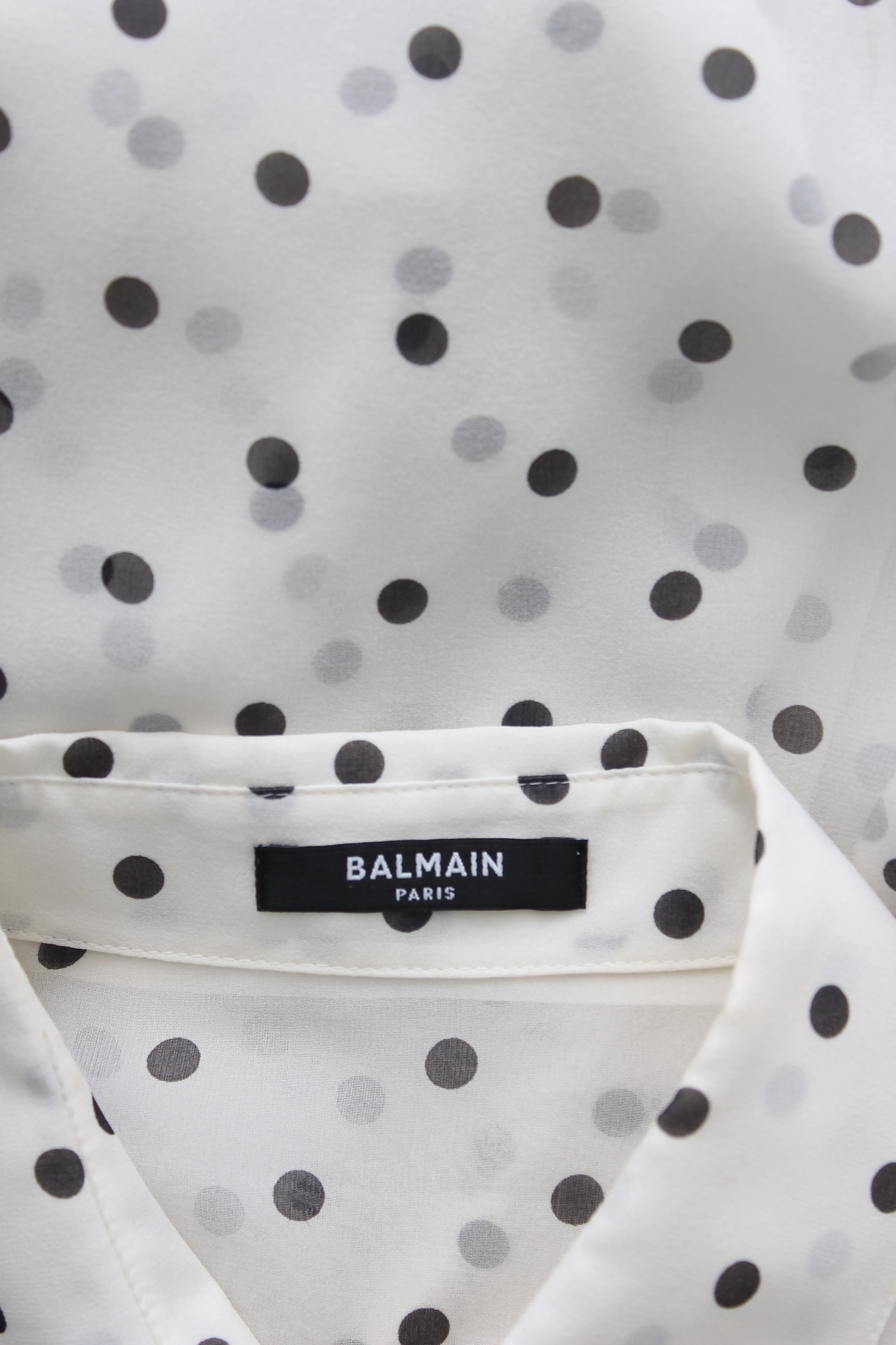 Balmain Polka Dot Silk Blouse