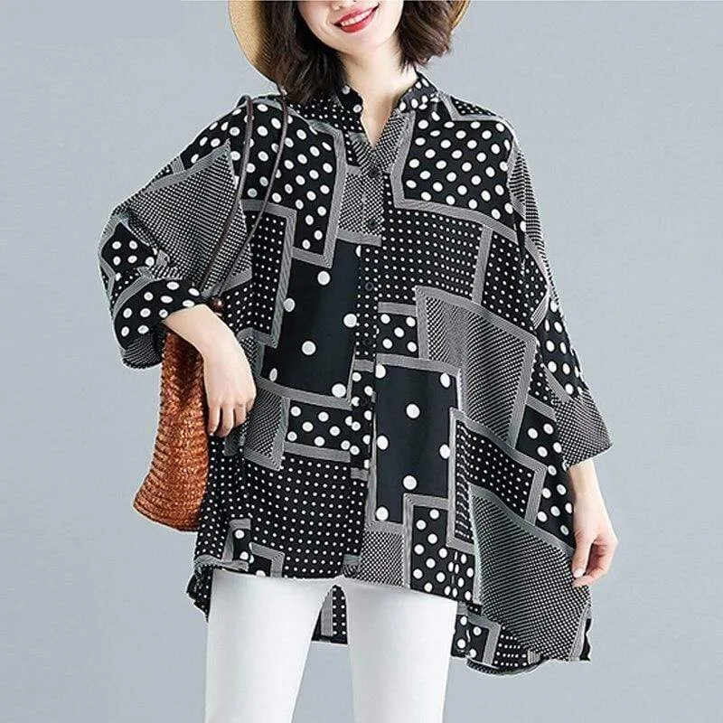 Black and White Polka Dot Blouse