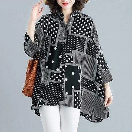 Black and White Polka Dot Blouse