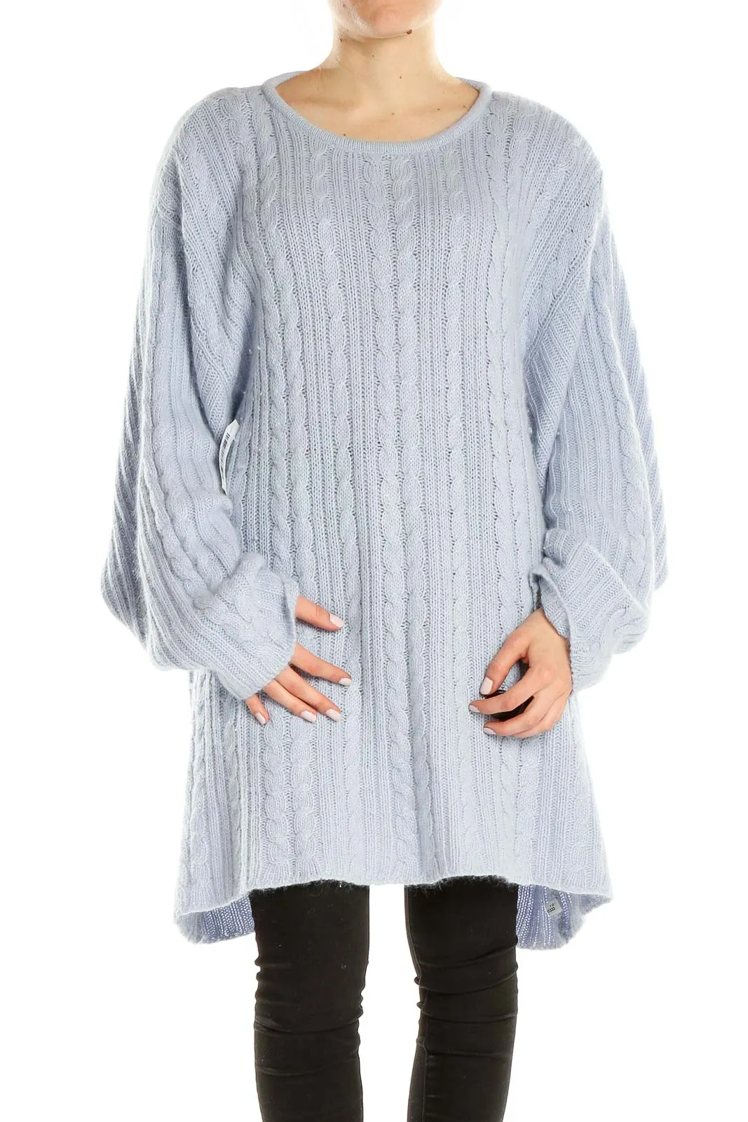 Blue Metallic Threaded Retro Sweater