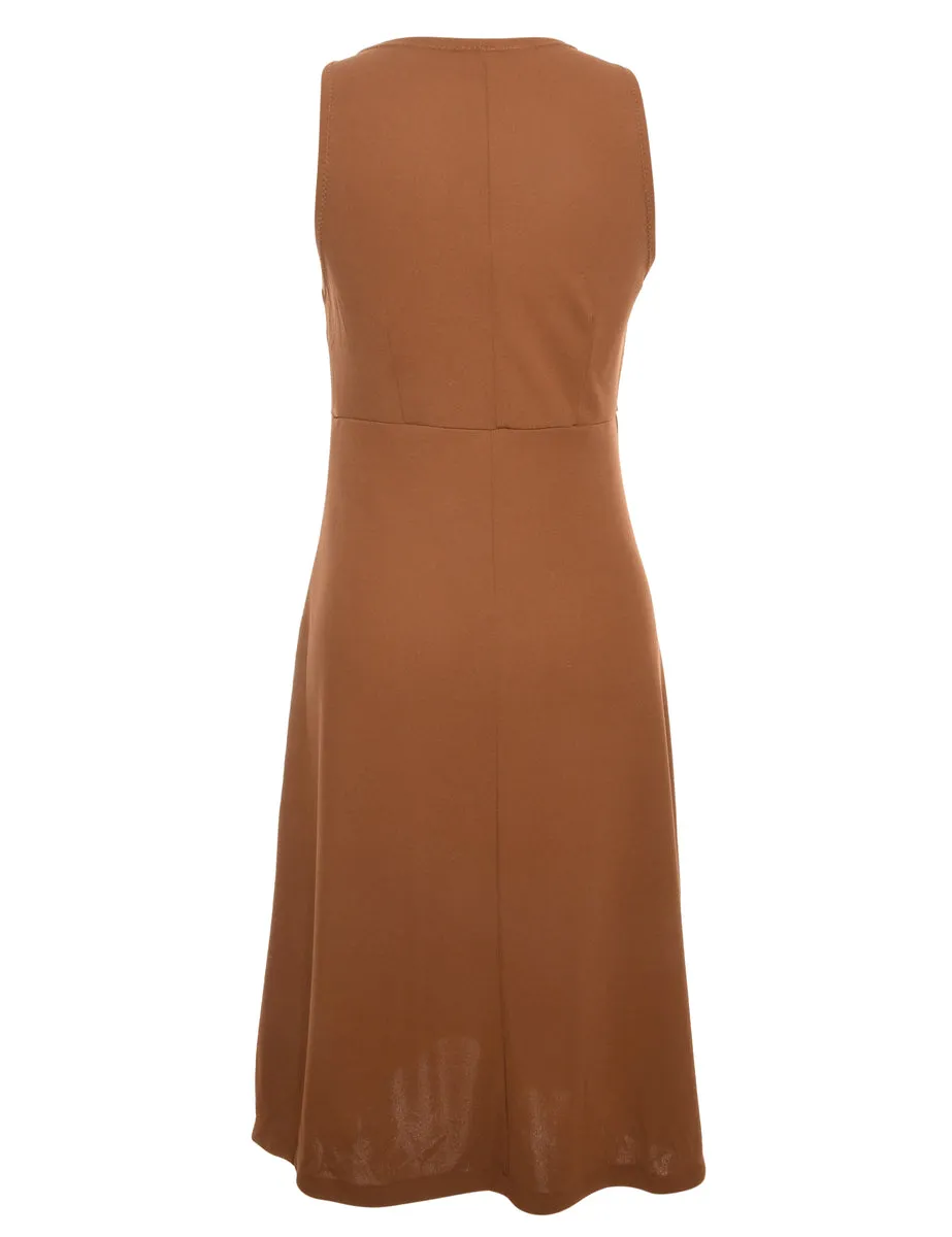 Brown Skater Dress - M