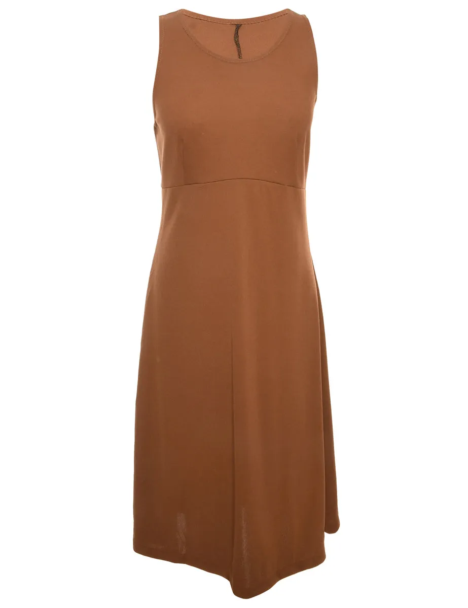 Brown Skater Dress - M