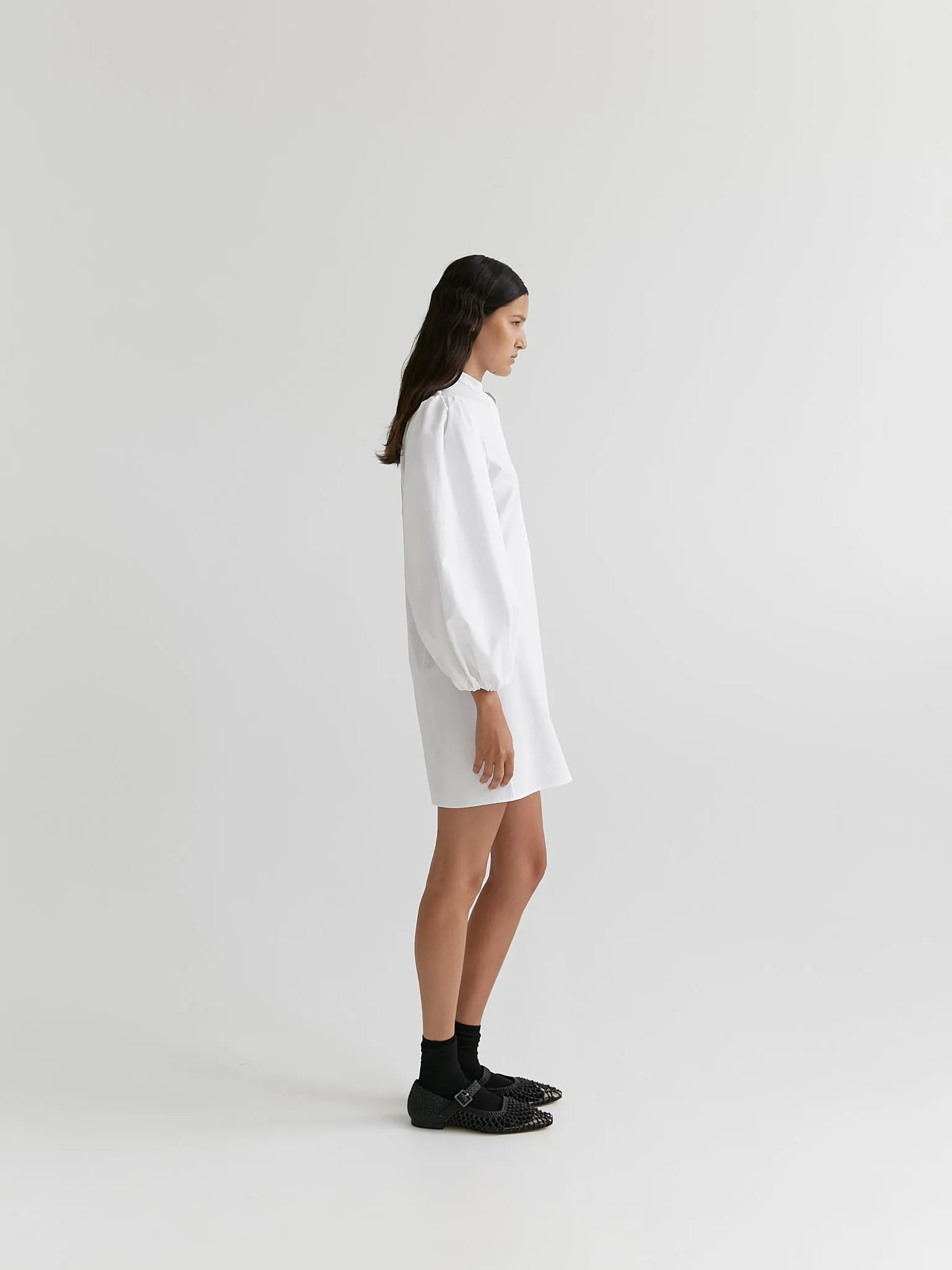 Button-Up Dress White