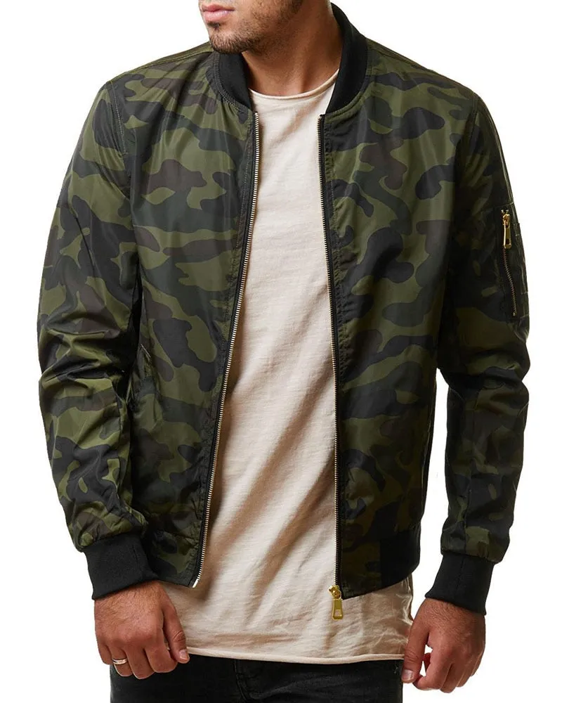 Camo lit bomber jacket