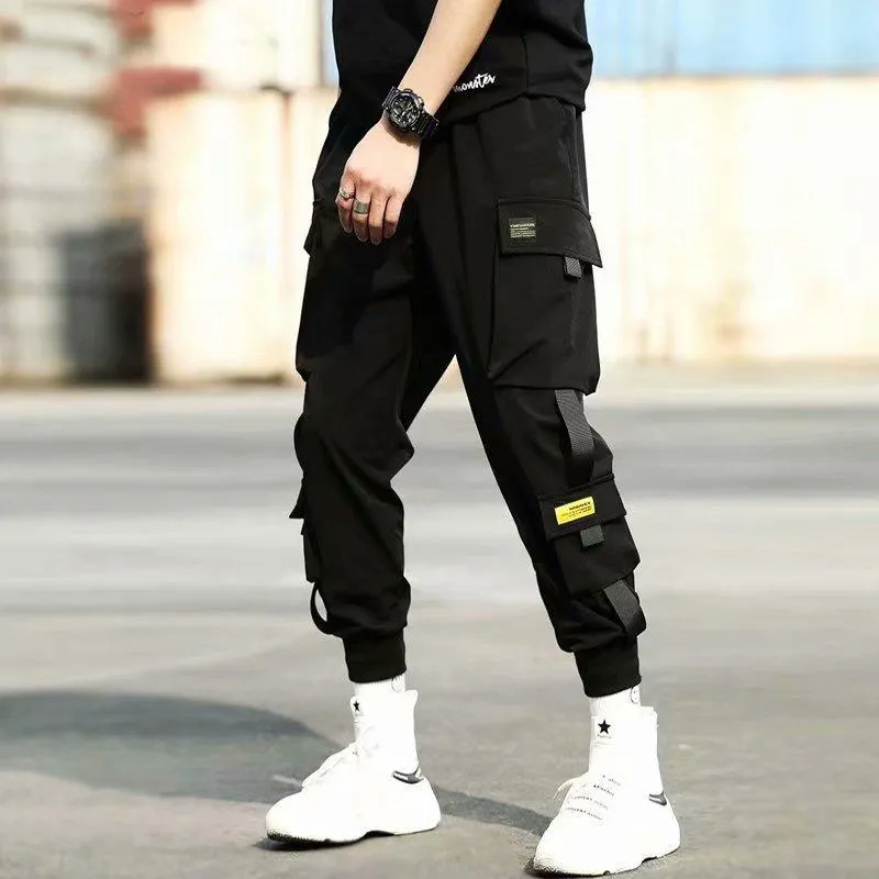 Cargo Pants Men Summer Thin Plus Size Sporty Korean Trendy Loose Jogger Casual Pants