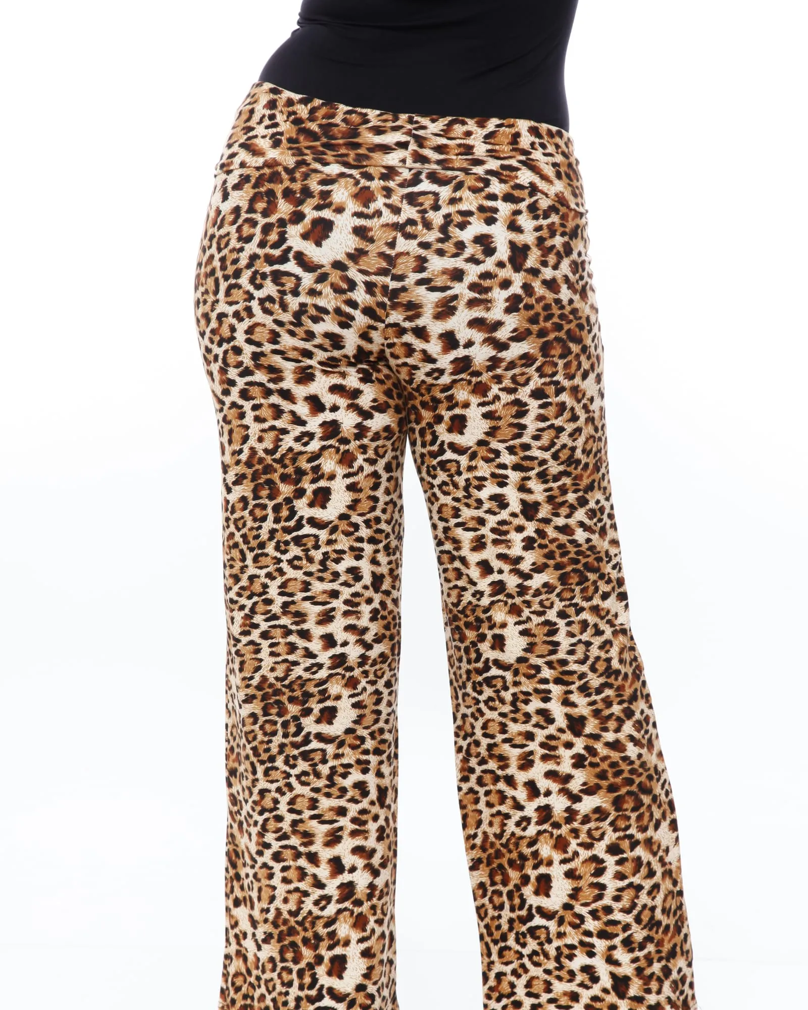 Cheetah Print Palazzo Pants | Brown Cheetah