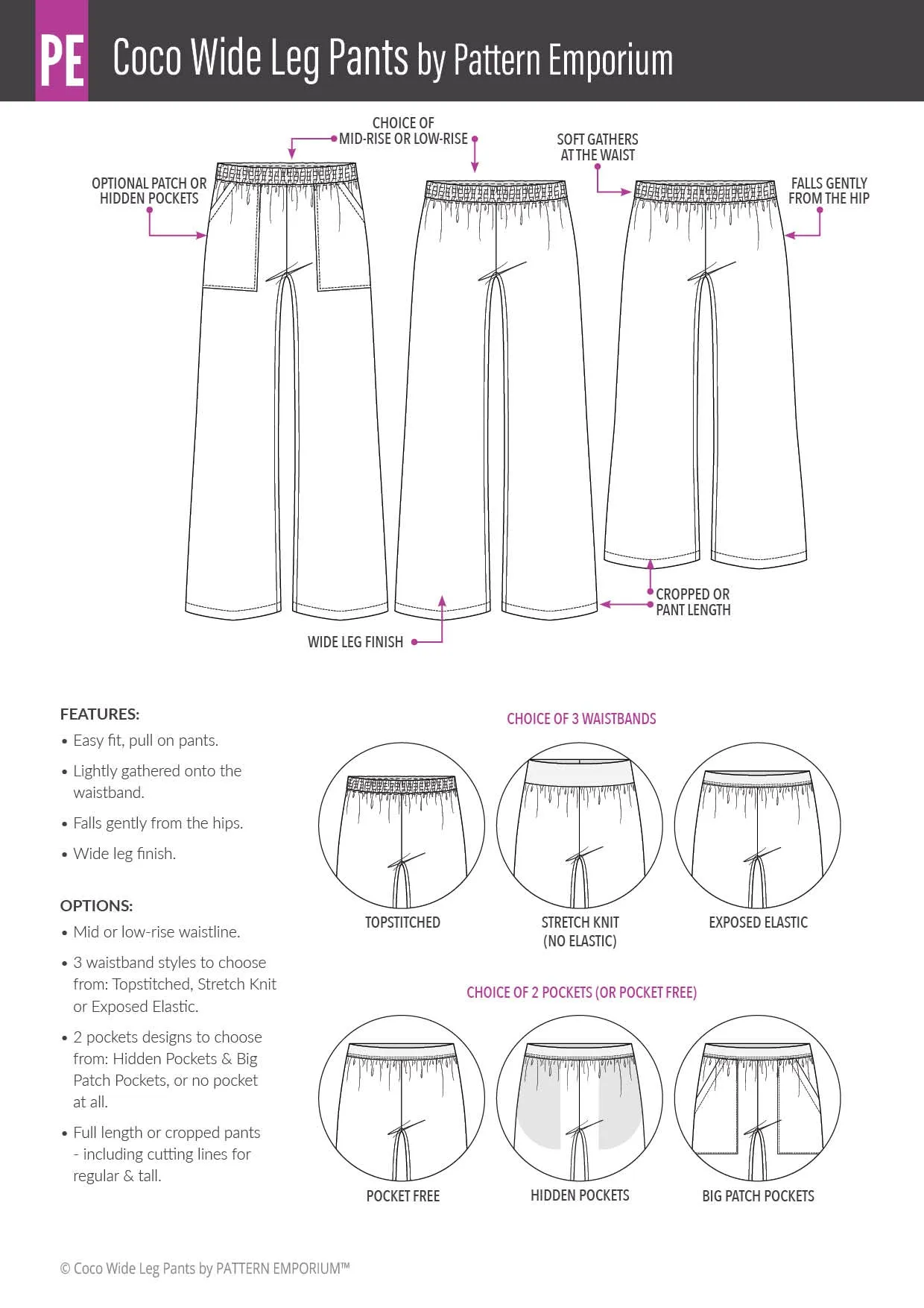 Coco | Wide Leg Pants Sewing Pattern