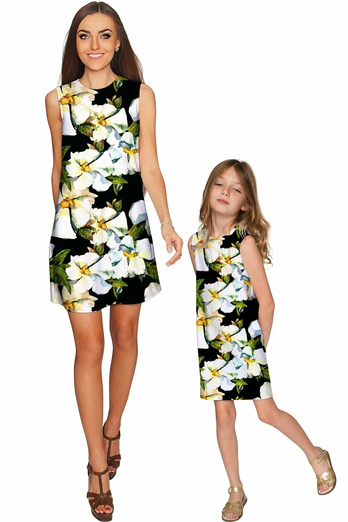 Date Night Adele Elegant Floral Party Shift Dress - Girls