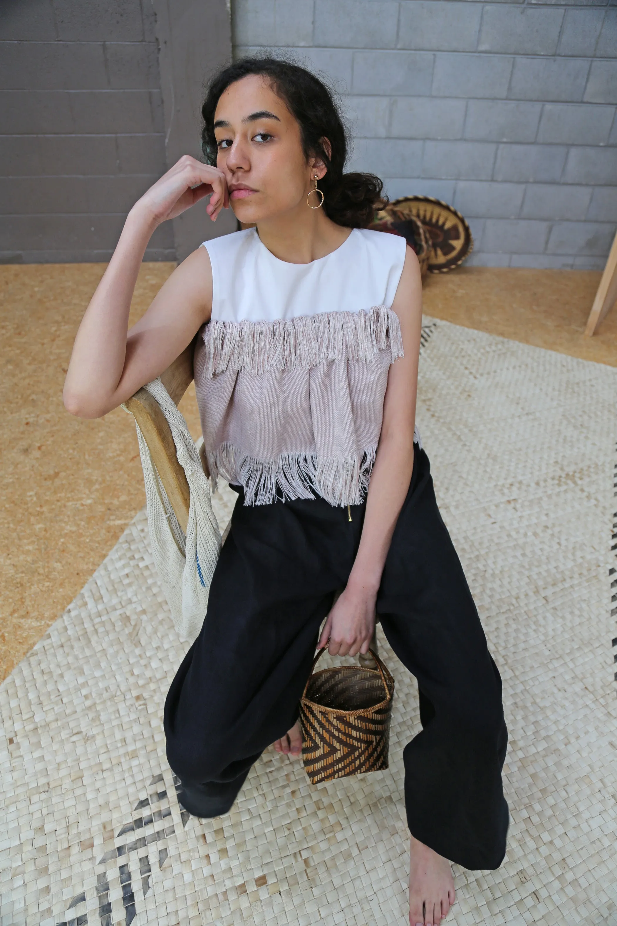 DINA WIDE LEGGED PLEATED PANTS