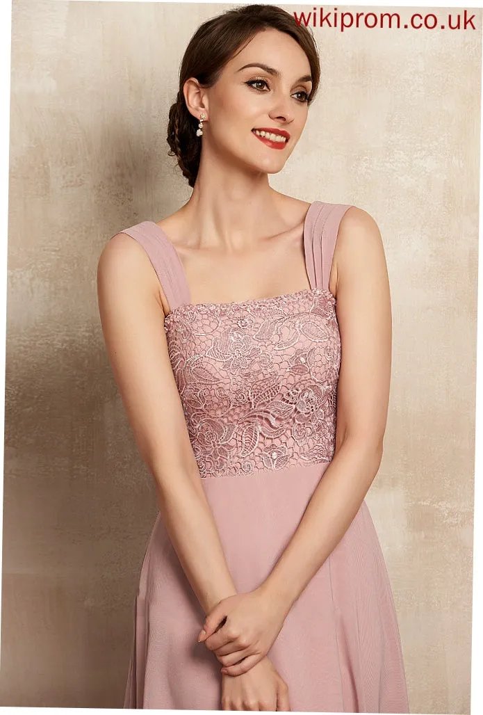 Dress With Tea-Length Chiffon of the Beading A-Line Neckline Mother of the Bride Dresses Lace Sequins Bride Mother Nellie Square