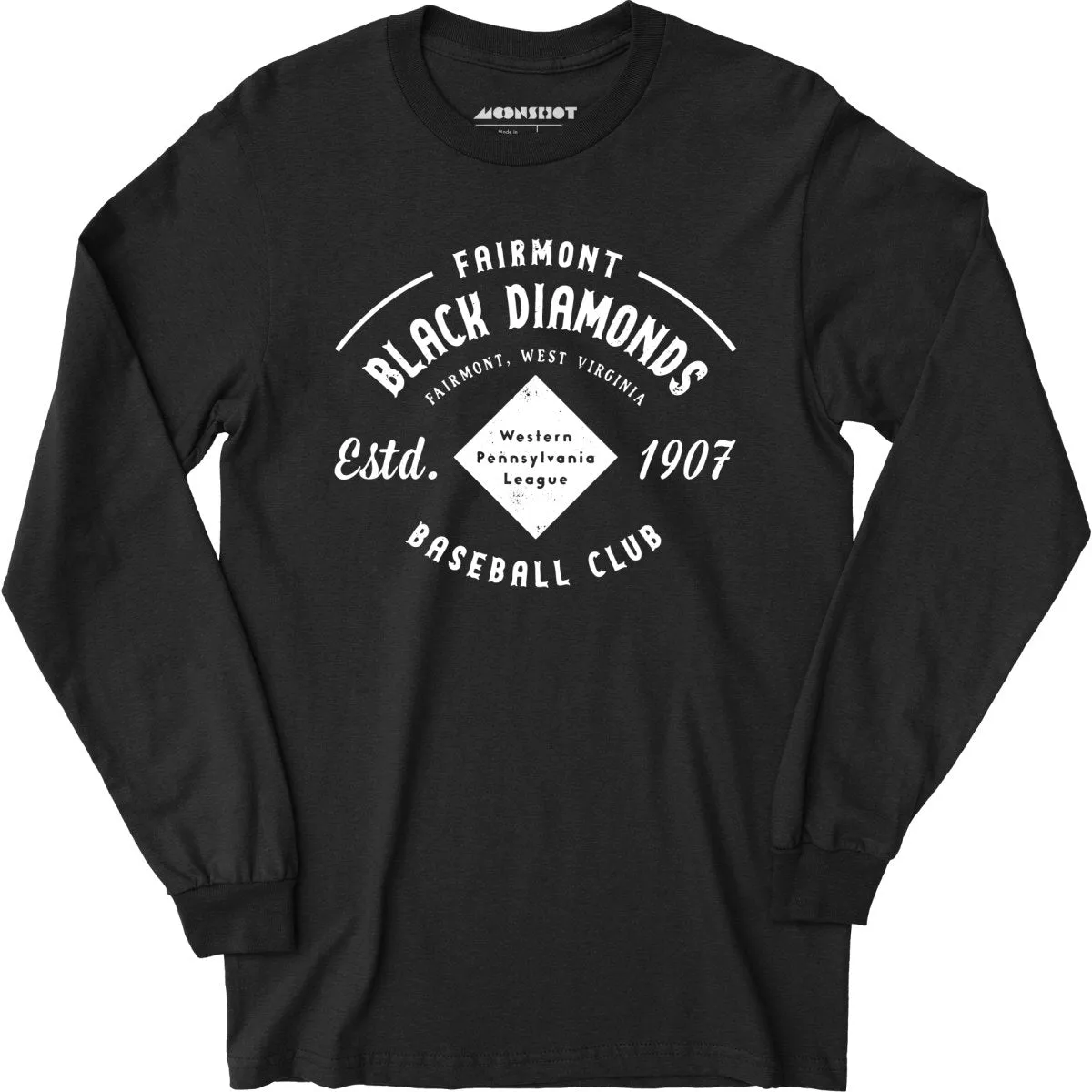 Fairmont Black Diamonds - West Virginia - Vintage Defunct Baseball Teams - Long Sleeve T-Shirt