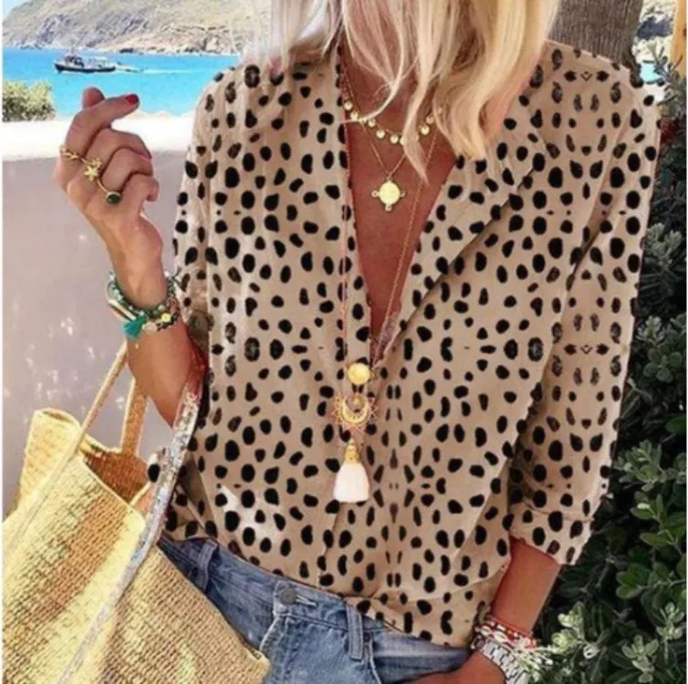 Fashion Irregular Polka Dot Print Cardigan Top