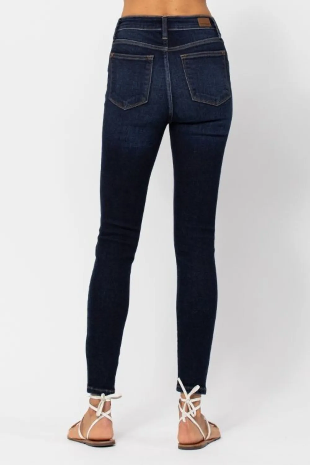 Full Size High Waist Handsand Skinny Jeans