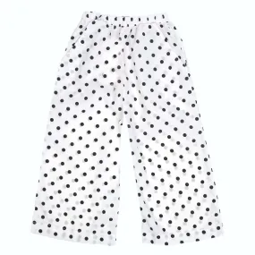 Girls Culottes Black Dots - White