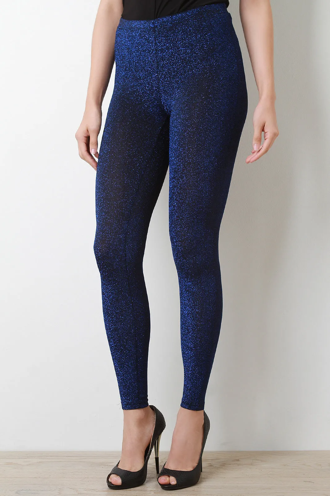 Glitter Knit High Waisted Leggings