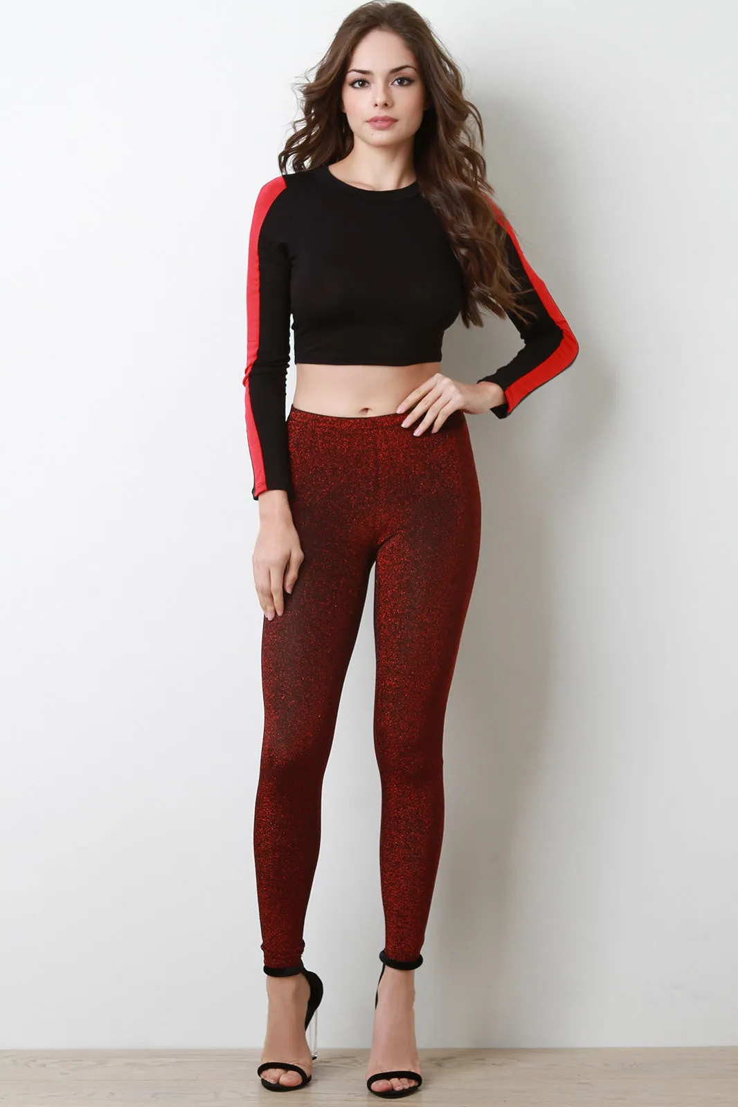 Glitter Knit High Waisted Leggings