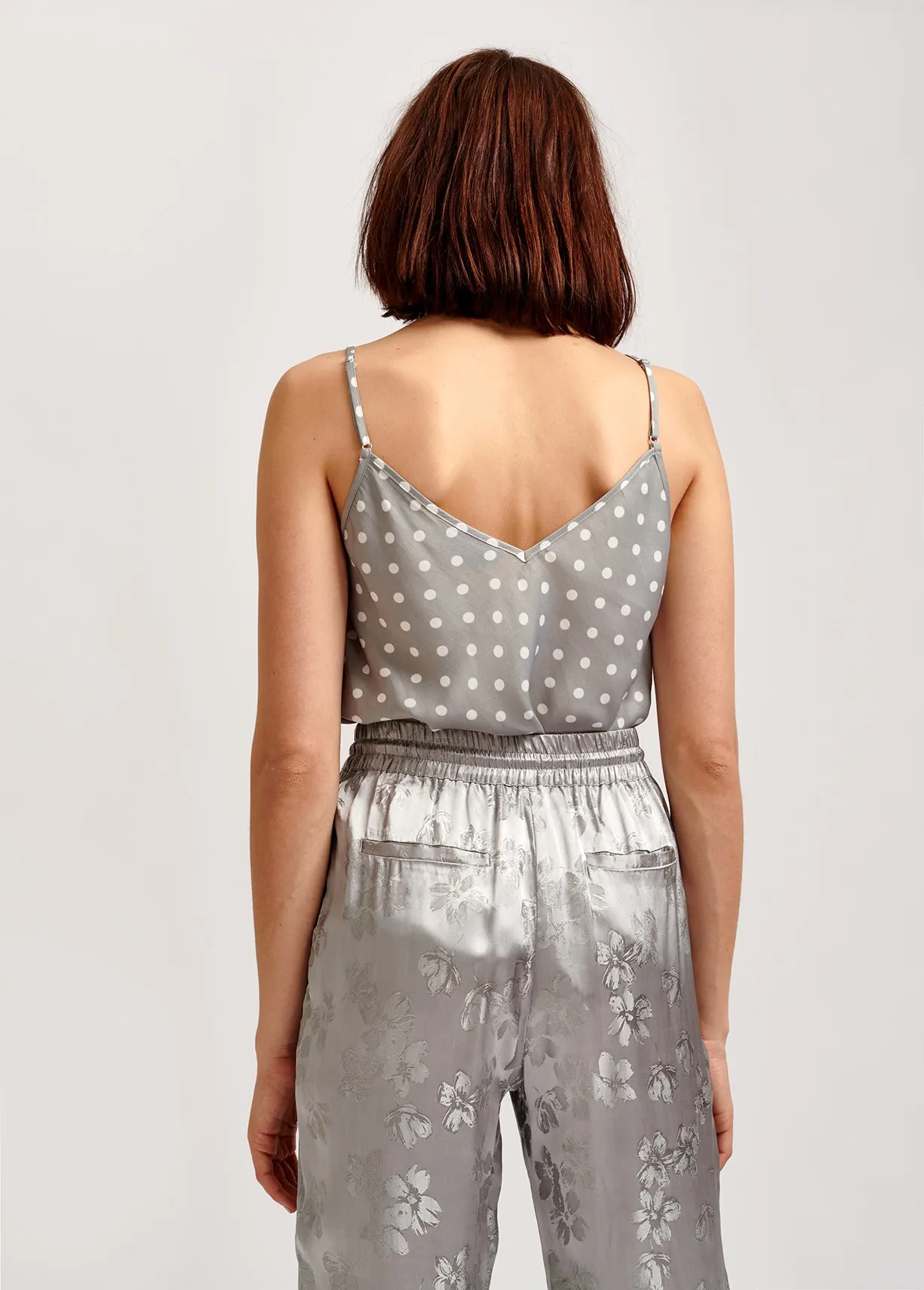 Grey polka dot camisole