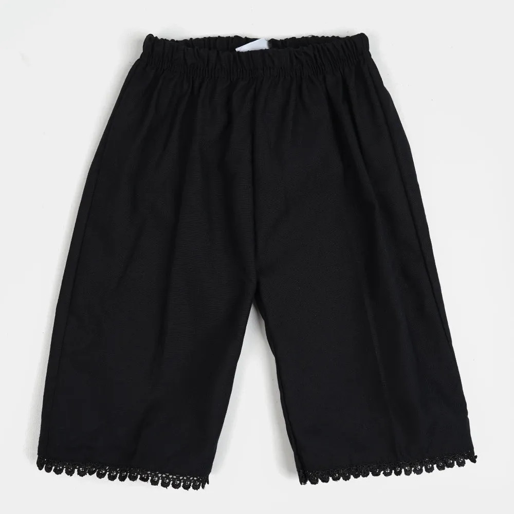 Infant Girls Culottes With Lace - BLACK