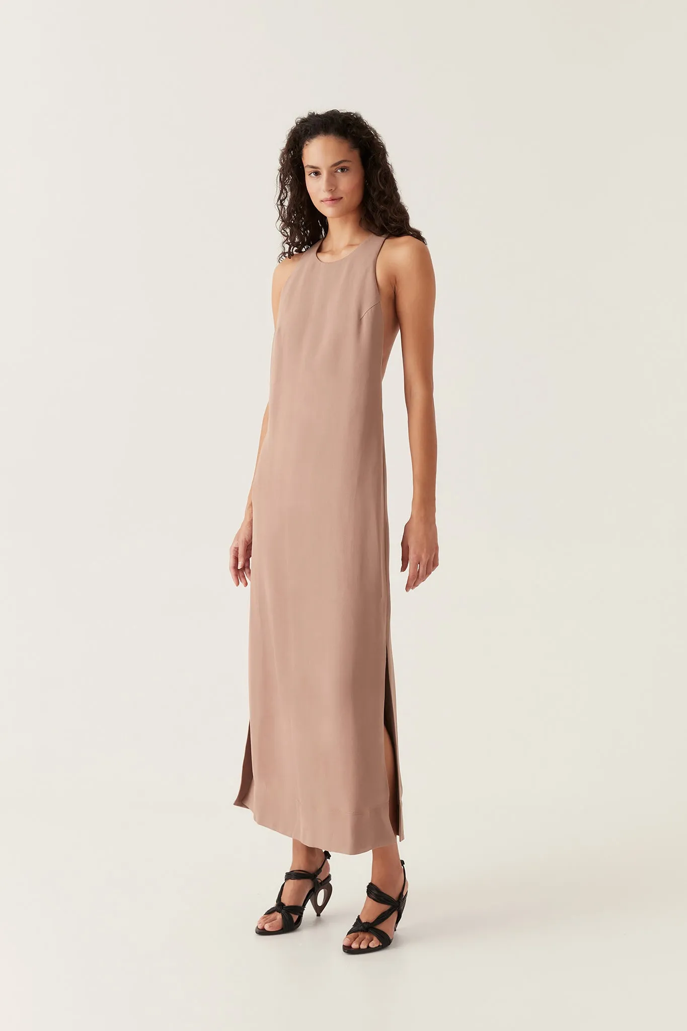 Intrigue Twist Back Midi Dress