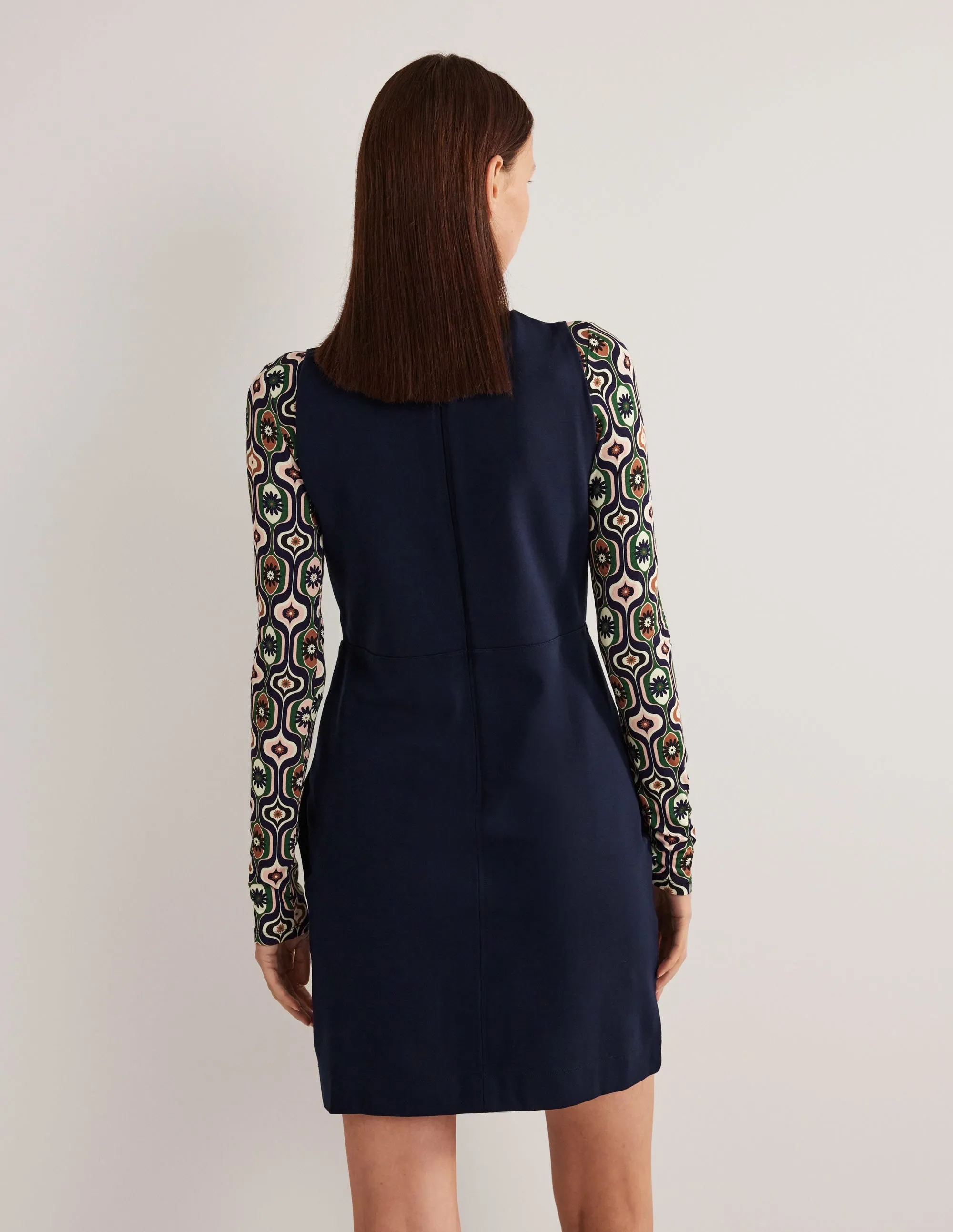 Jersey Mini Shift Dress-Navy