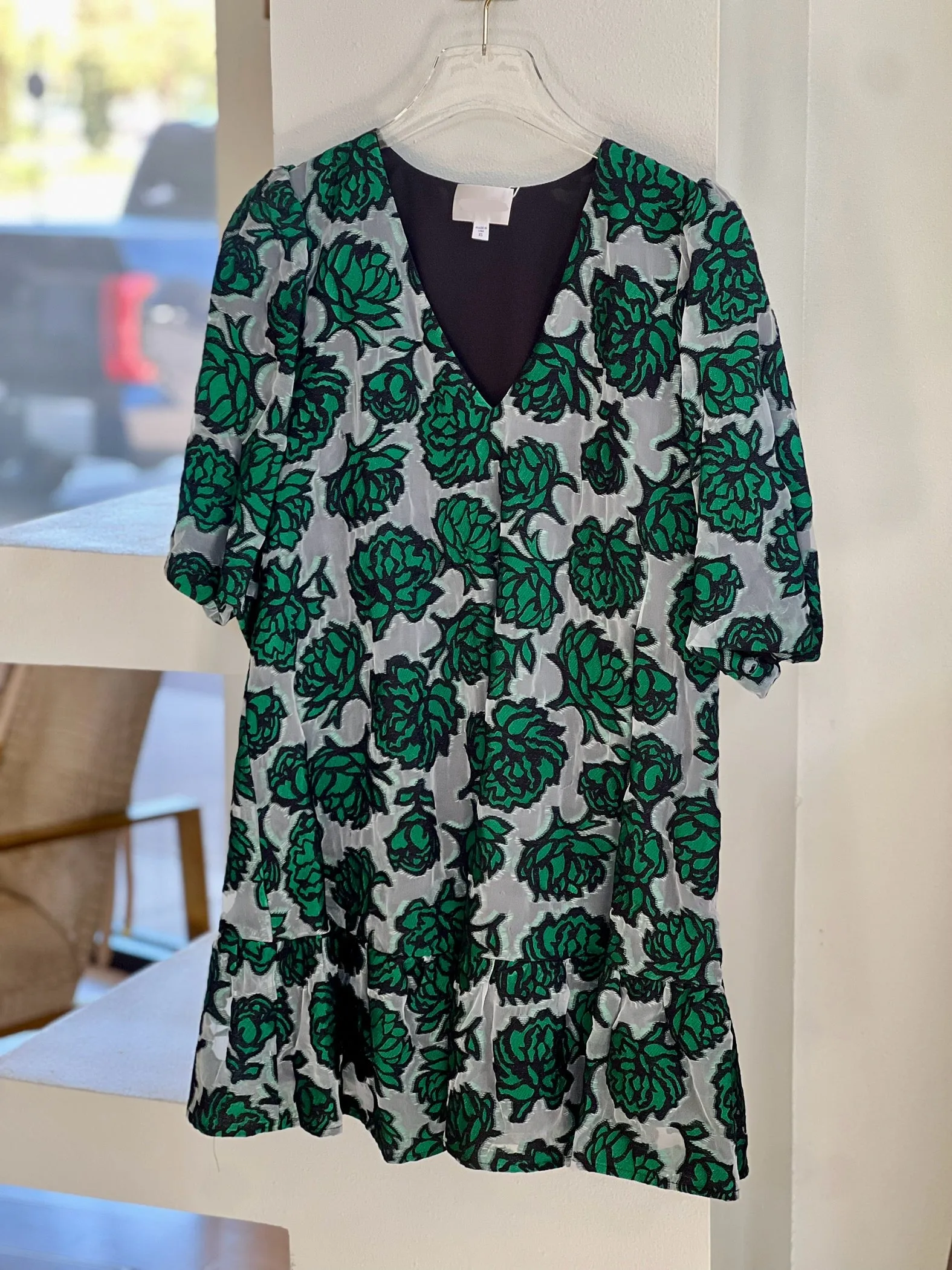 La1836 Green Floral Shift Dress