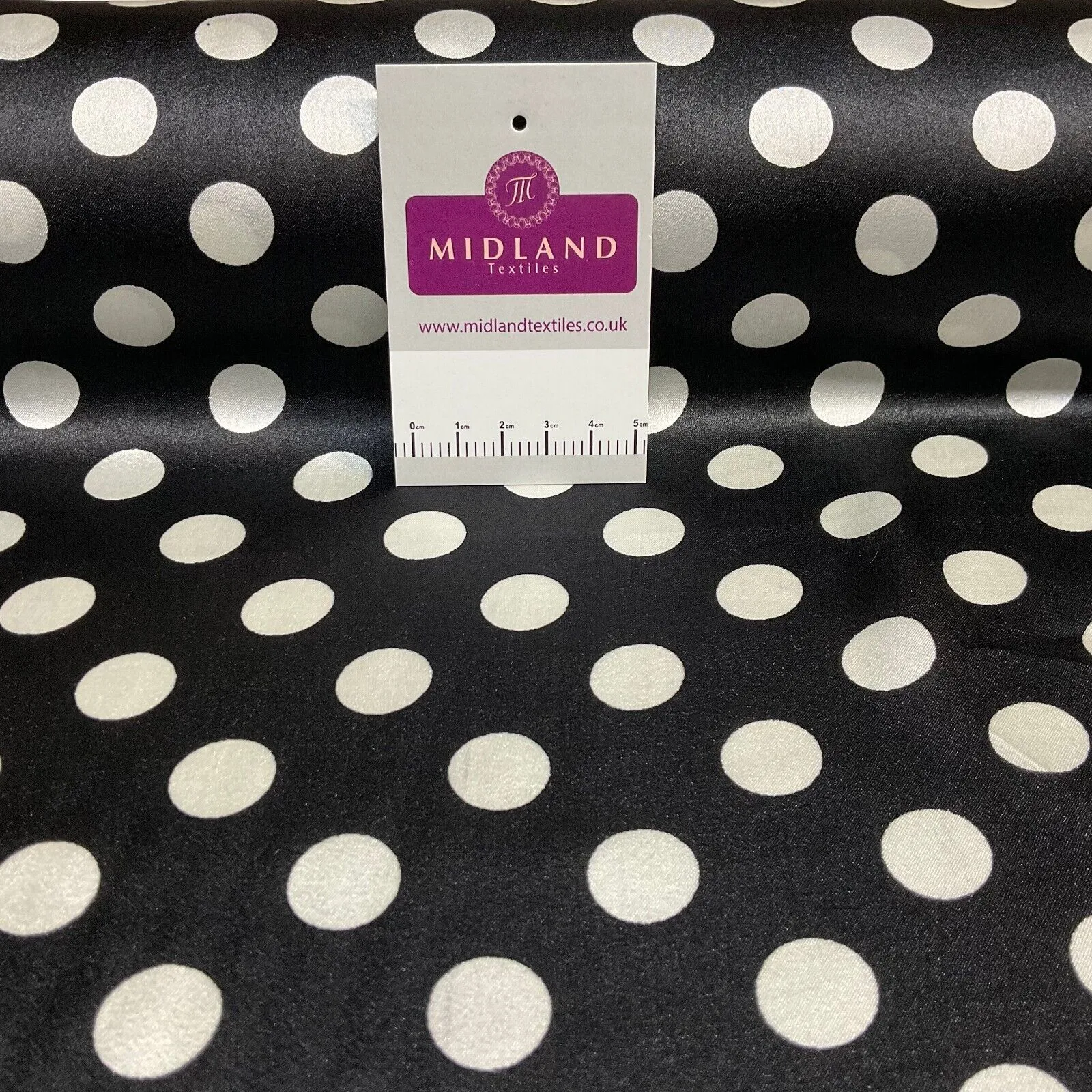 Lustrous Satin Fabric Polka Dot Spot Design Perfect for Blouses & Dresses M1859