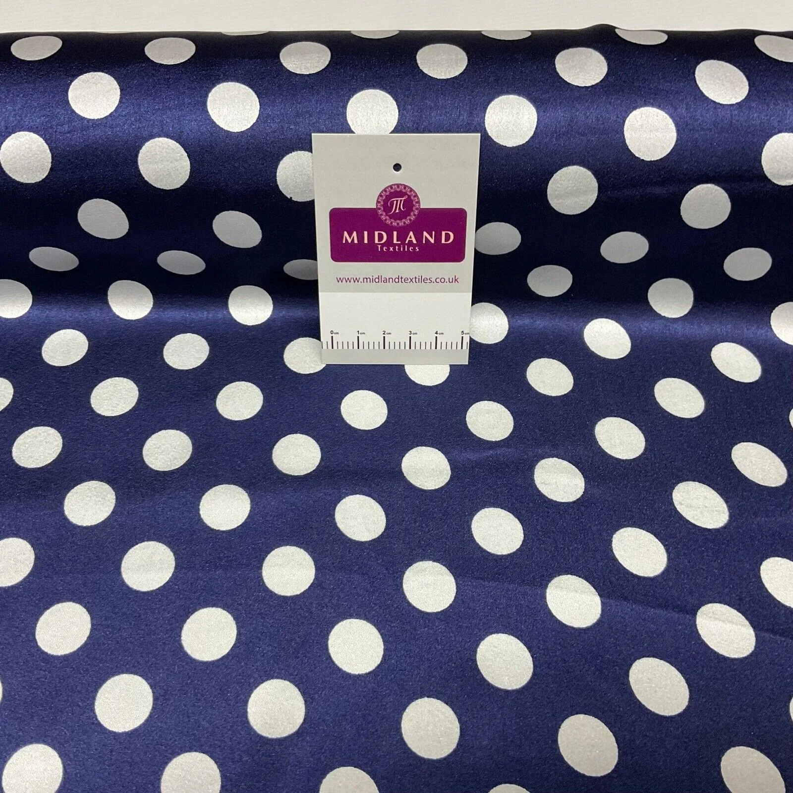 Lustrous Satin Fabric Polka Dot Spot Design Perfect for Blouses & Dresses M1859