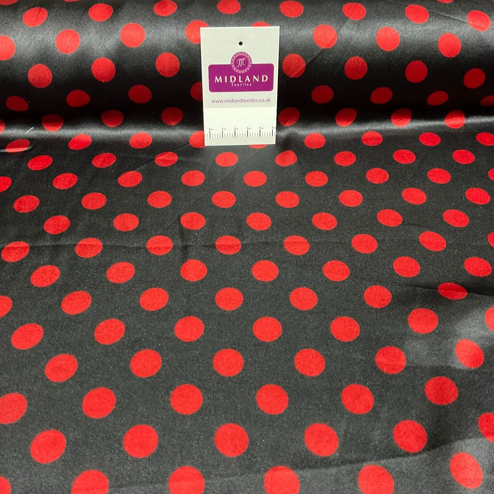 Lustrous Satin Fabric Polka Dot Spot Design Perfect for Blouses & Dresses M1859