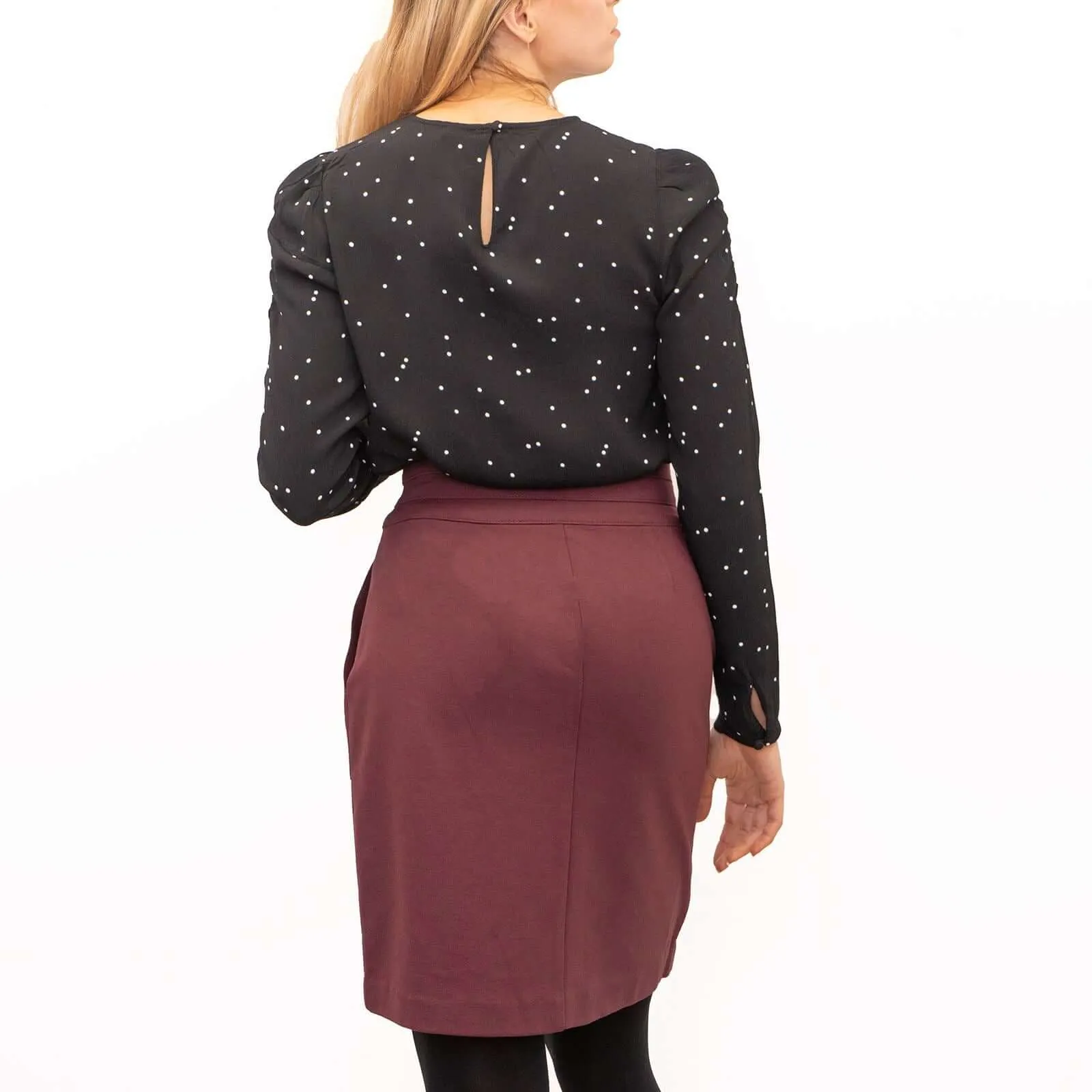 M&S Black Polka Dot Long Sleeve Lightweight Going Out Tops