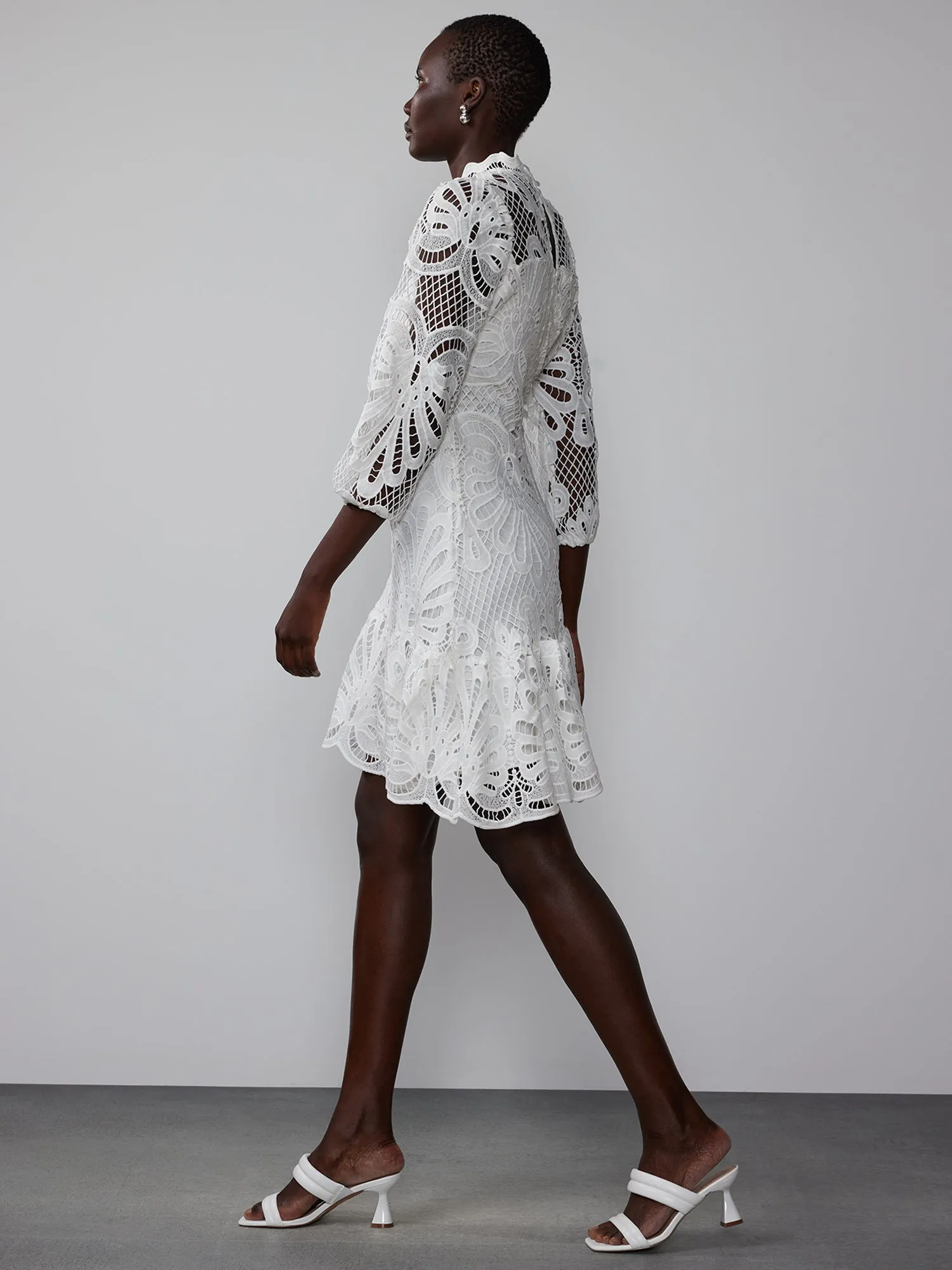 Open Lace Shift Dress