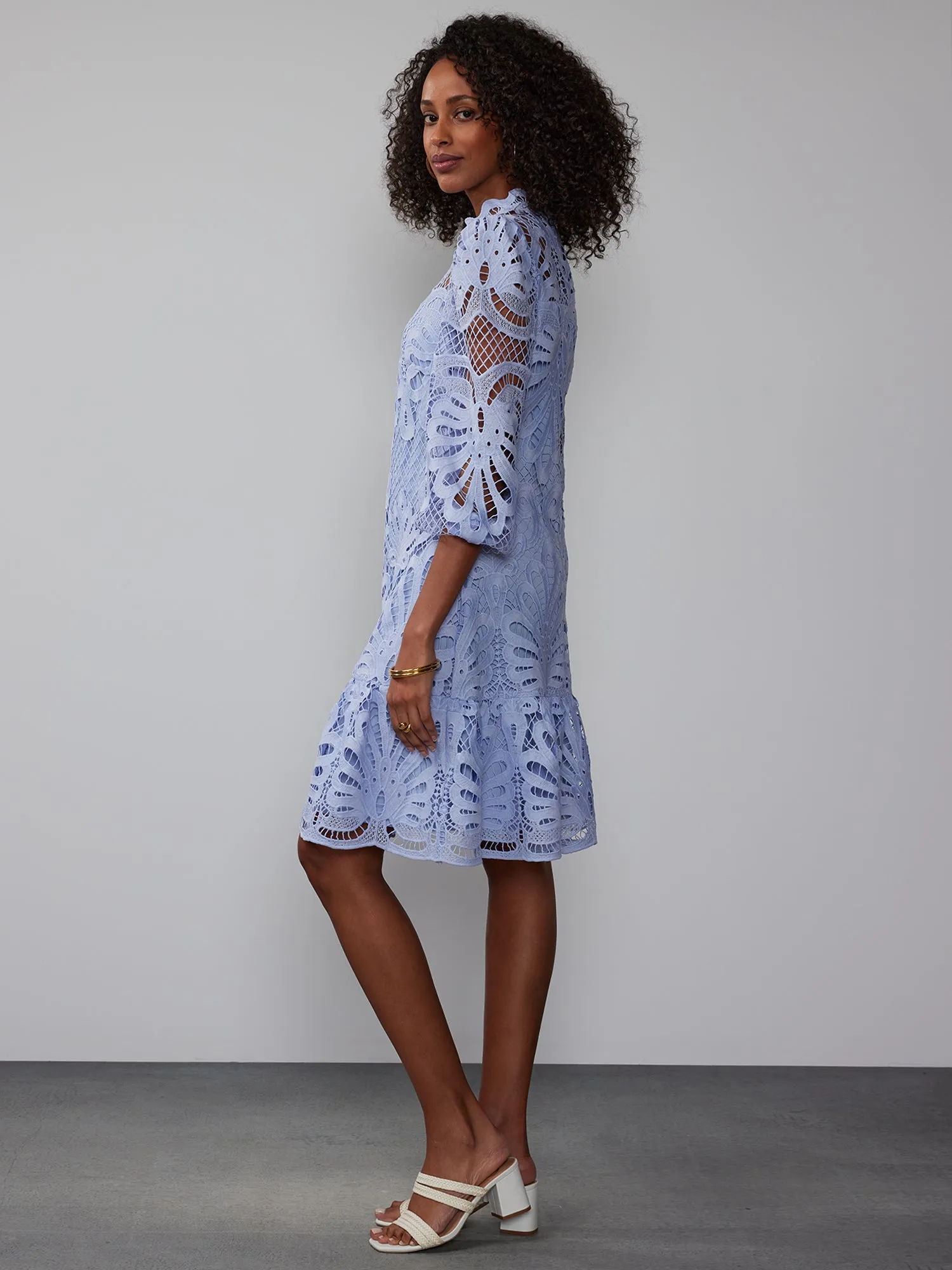 Open Lace Shift Dress