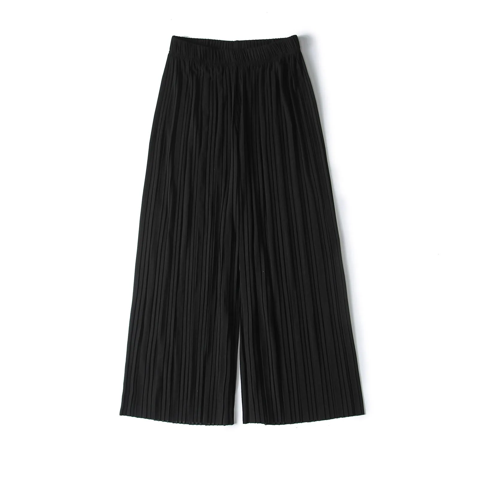 Pleated Loose Slim-Look Wide Leg Women Ankle-Length Thin Breathable Casual Pants