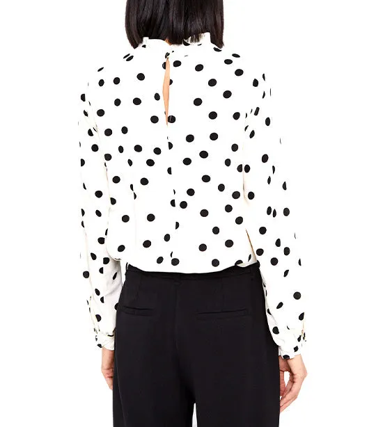 Polka Dot Blouse White