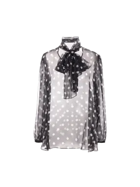 Polka Dot Chiffon Top