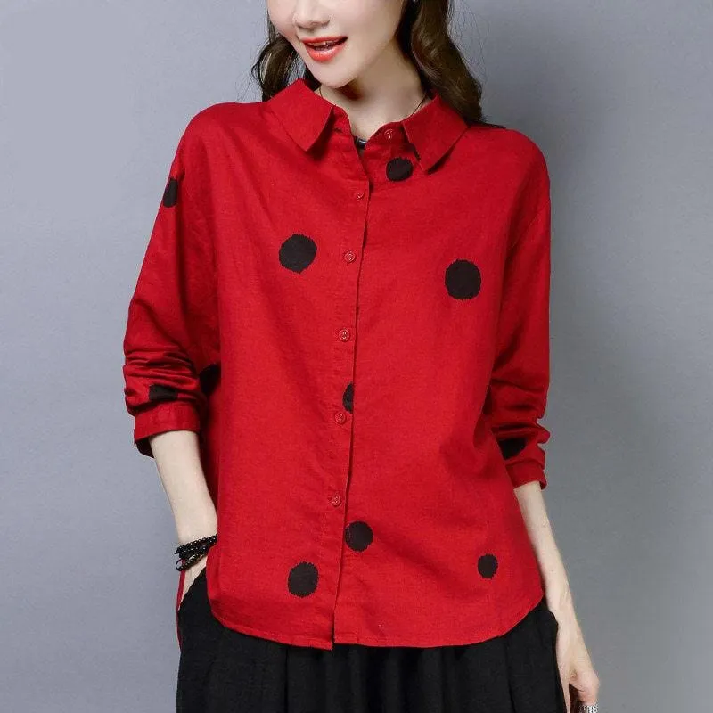 Polka Dot Hipster Blouse