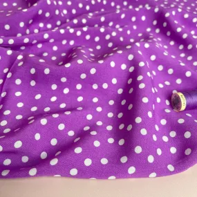 Polka Dot in Violet Viscose Fabric