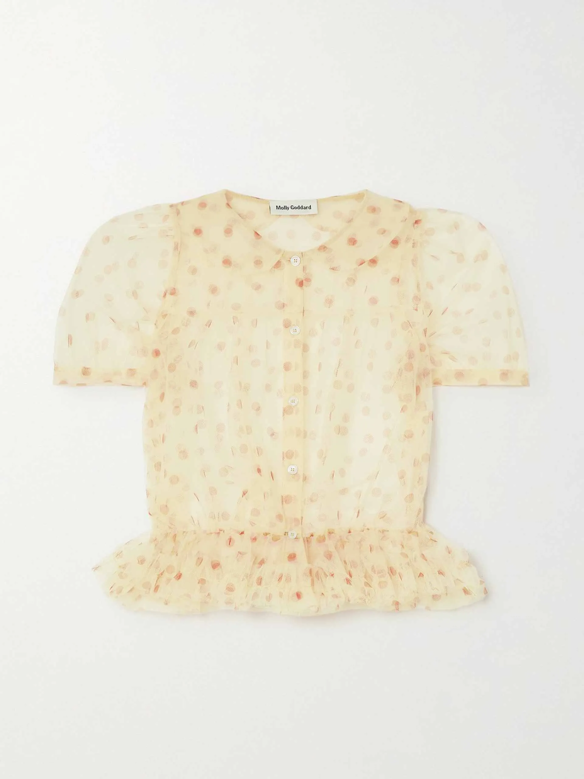 Polka-dot tulle blouse