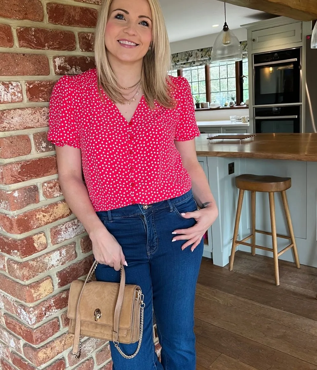 Red Polka Dot Blouse