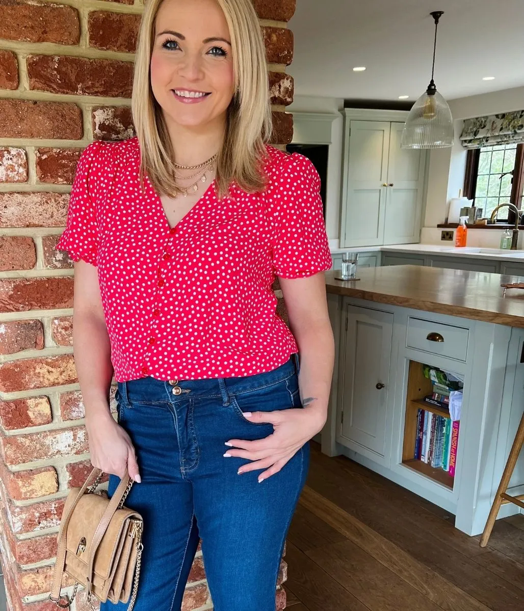 Red Polka Dot Blouse