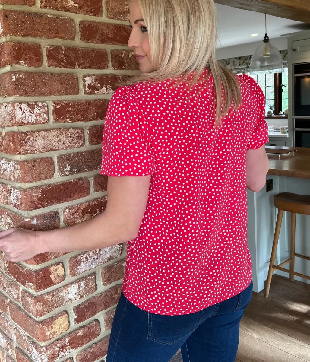 Red Polka Dot Blouse