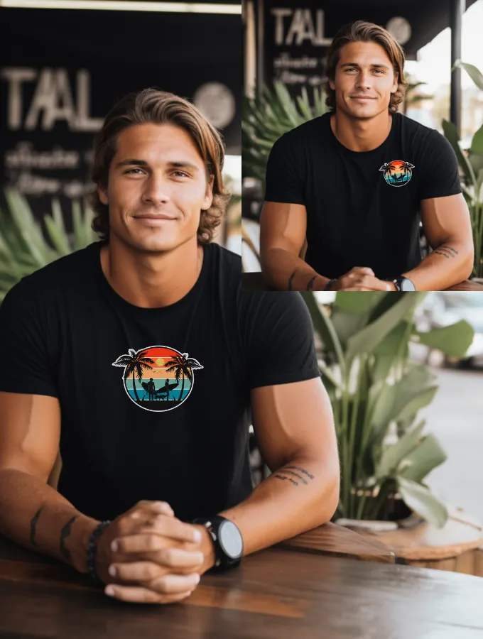 REEF RETRO TEE - VINTAGE SURF SERIES - BLACK