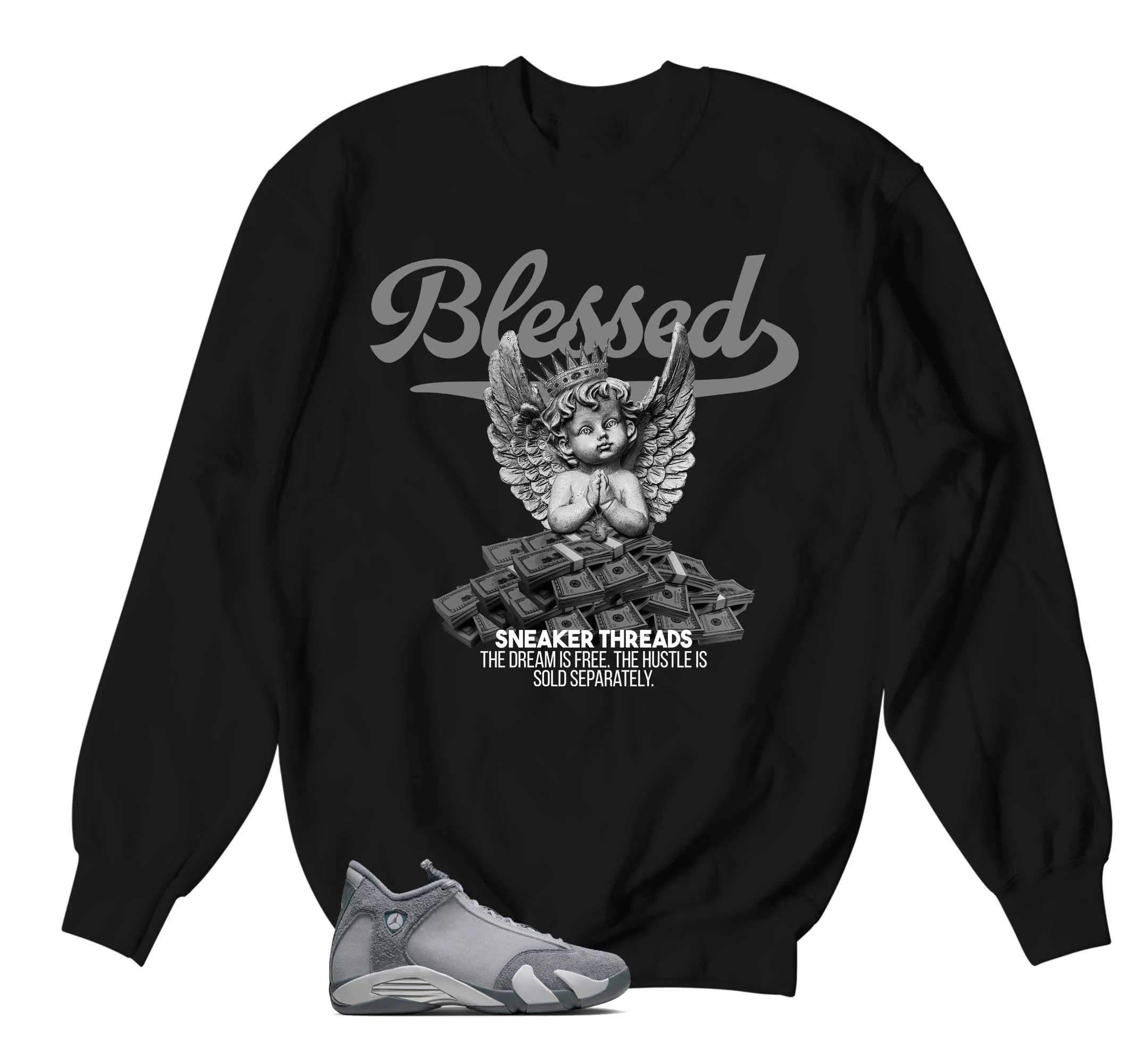 Retro 14 Flint Grey Blessed Angel Sweater