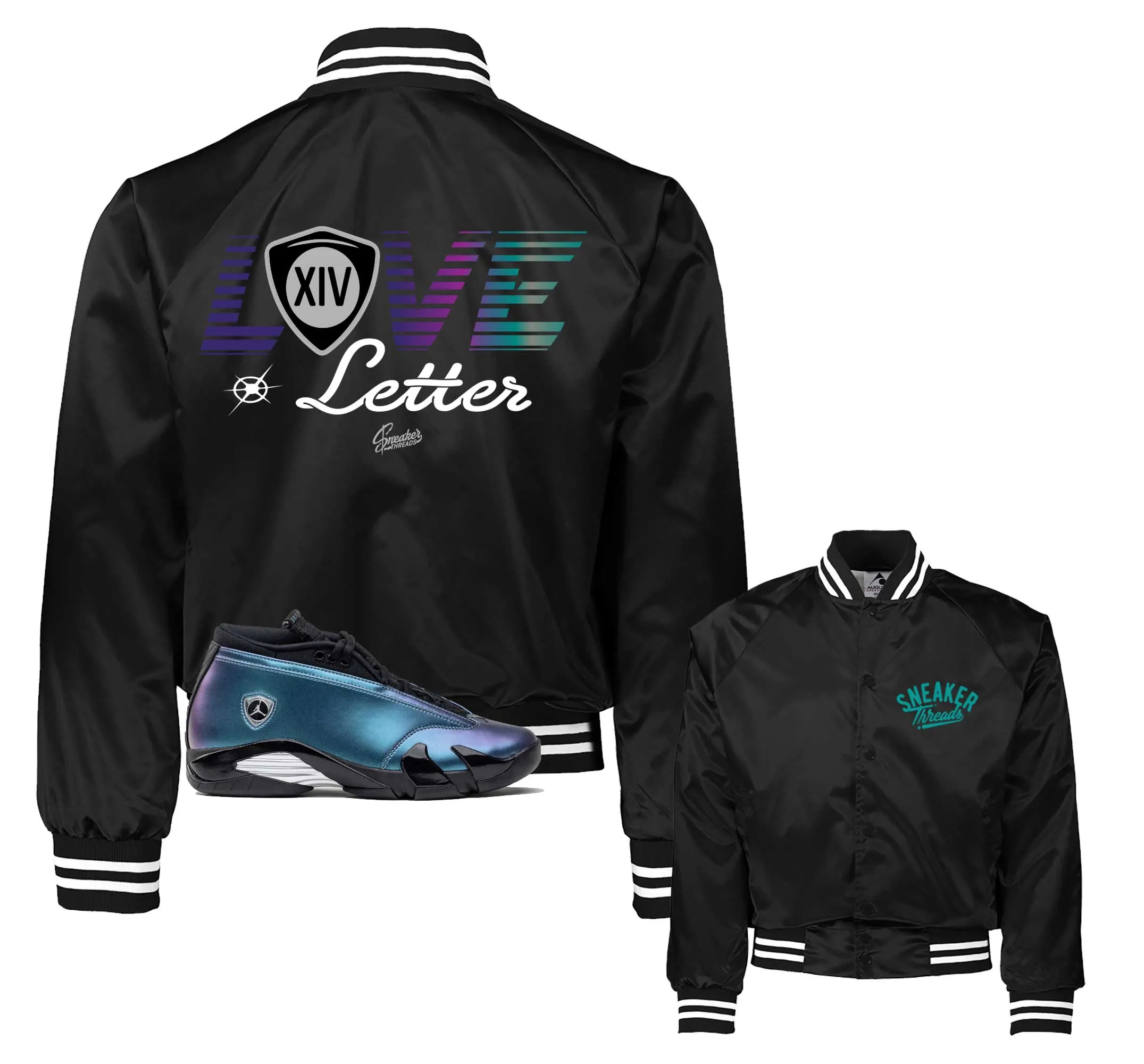 Retro 14 Love Letter Satin Jacket