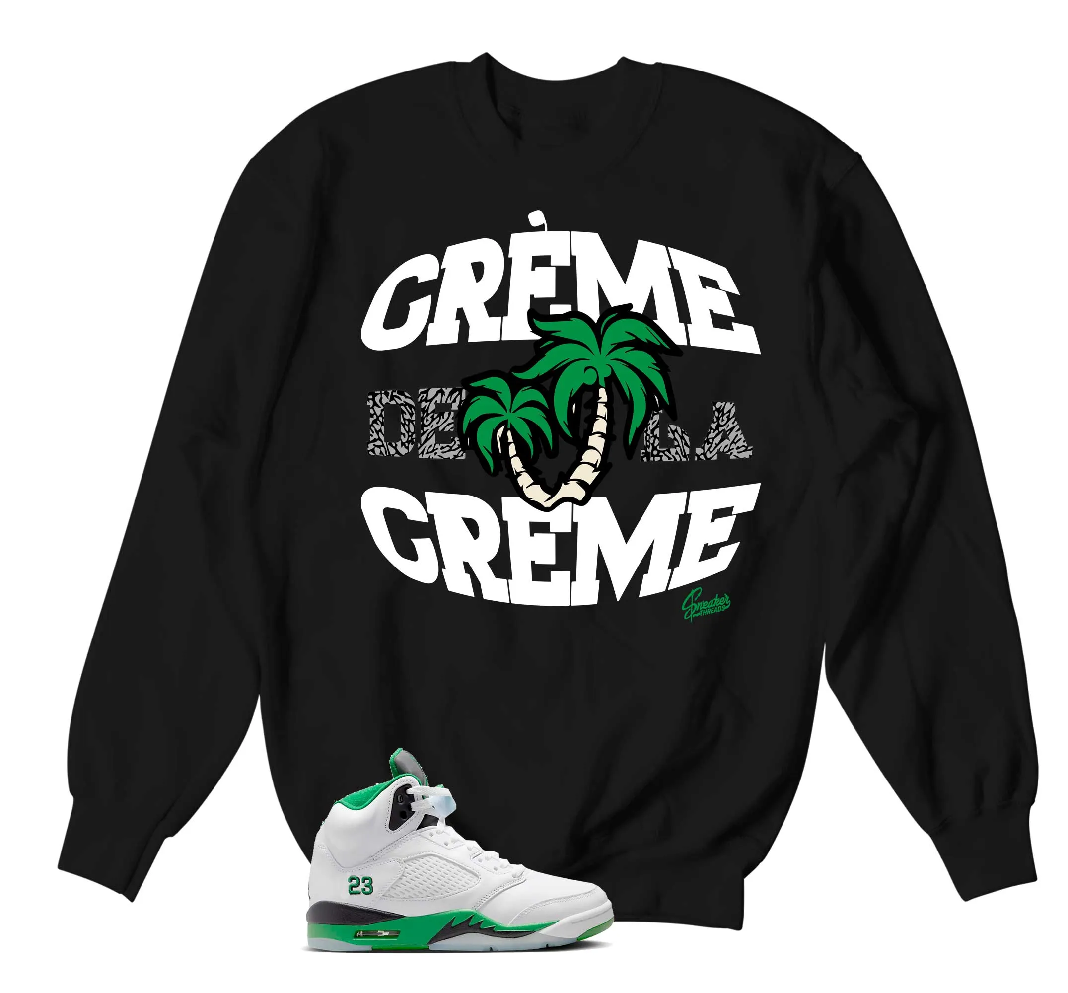 Retro 5 Lucky Green Creme Sweaters