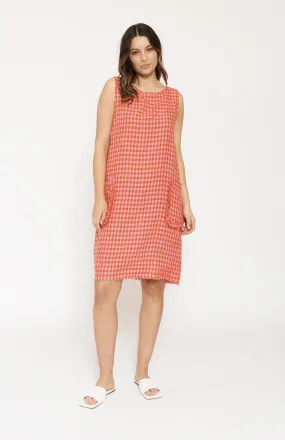 Sienna Dress In Blush Gingham